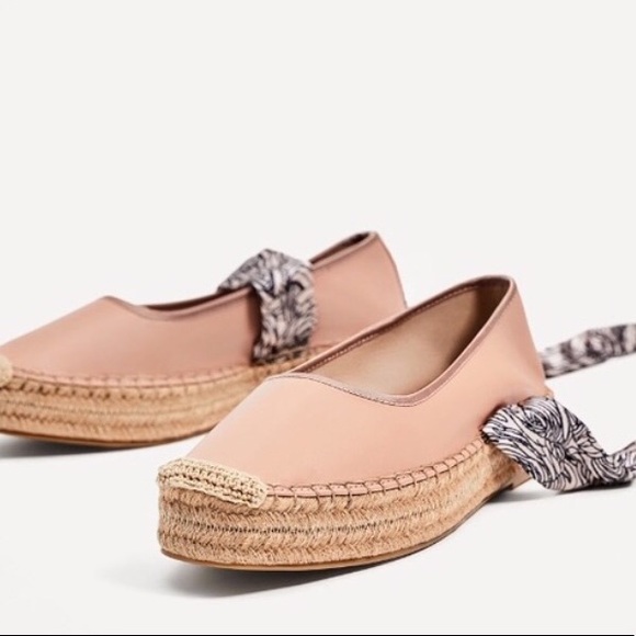 Zara Pink Lace-up Espadrille - Picture 4 of 10